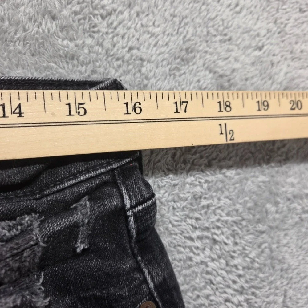 American Eagle Jeans Mens 34X32 Black Athletic‎ Skinny Mid Rise Distressed Denim